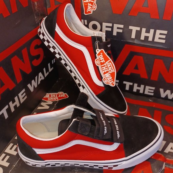 Vans Other - Vans Old Skool V Mens 11 (OTW) Strapped Black/Racing Red VN0A3D29TKC